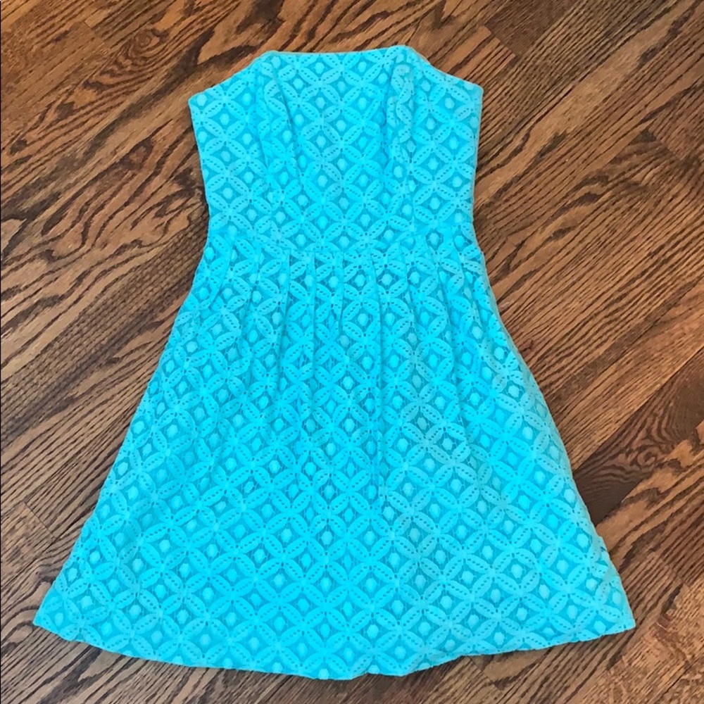 Blue strapless Lilly Pulitzer dress